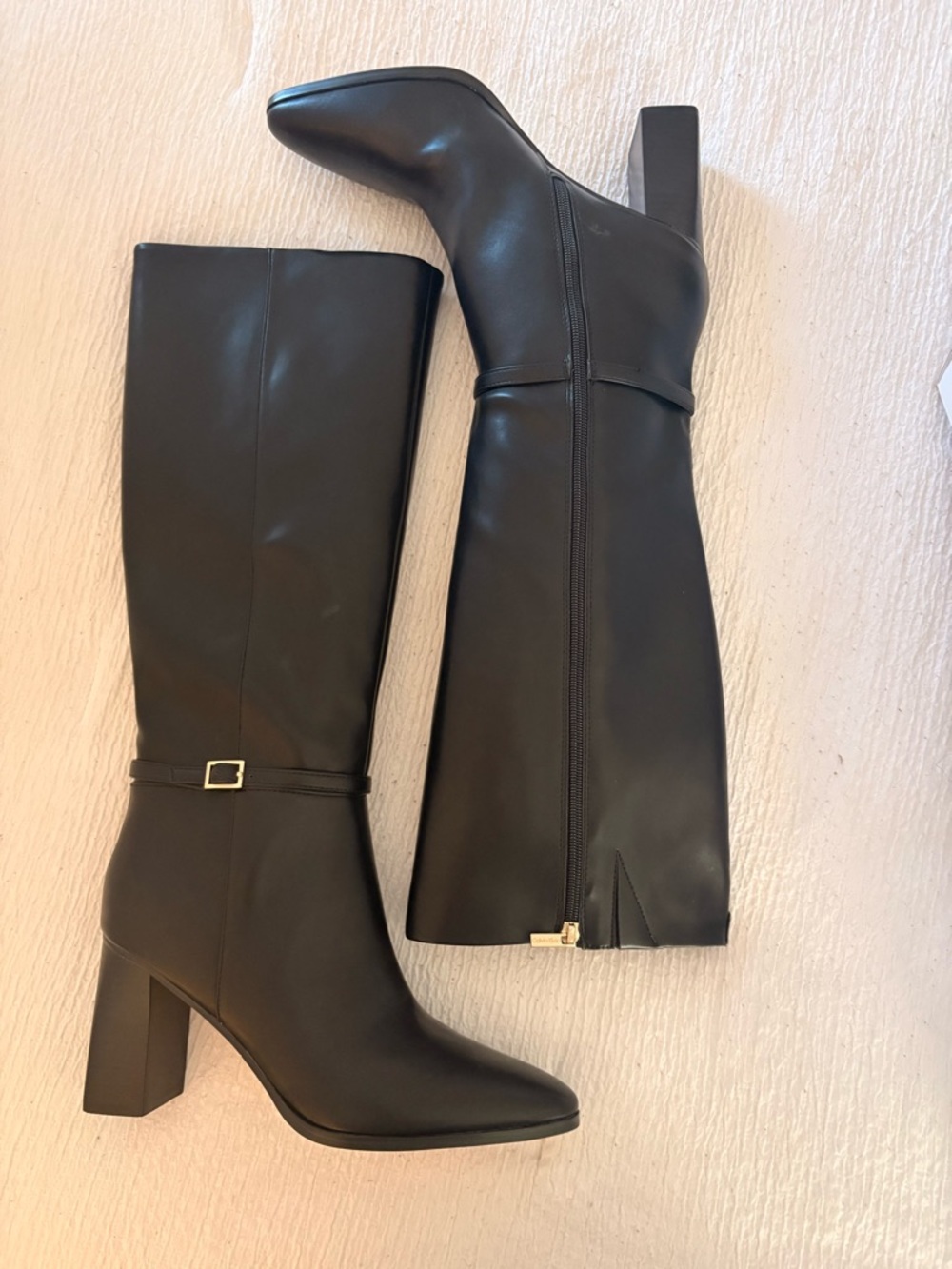 Calvin Klein Women's Black Knee-High Block Heel Boots